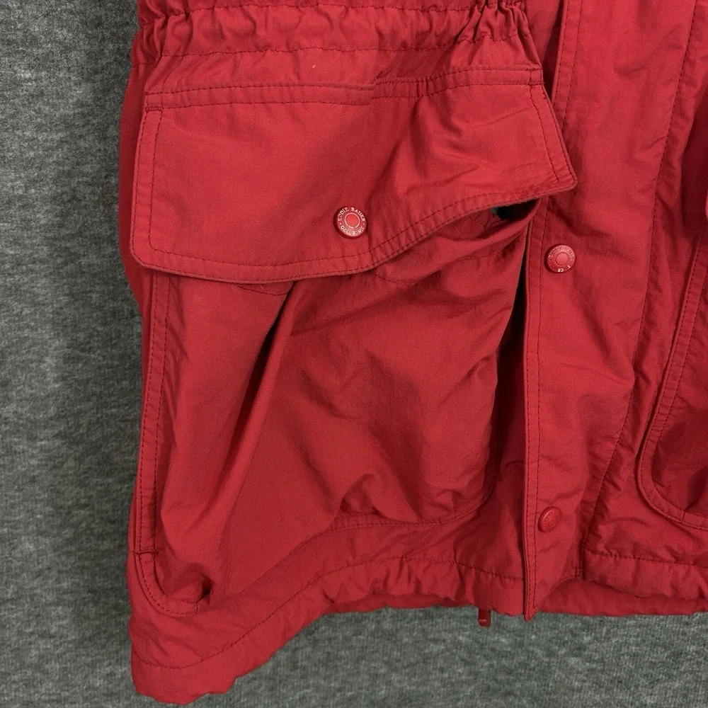 VTG Eddie Bauer‎ Jacket Mens Medium Red Fleece Lined Gorpcore Pocket Hooded 90s